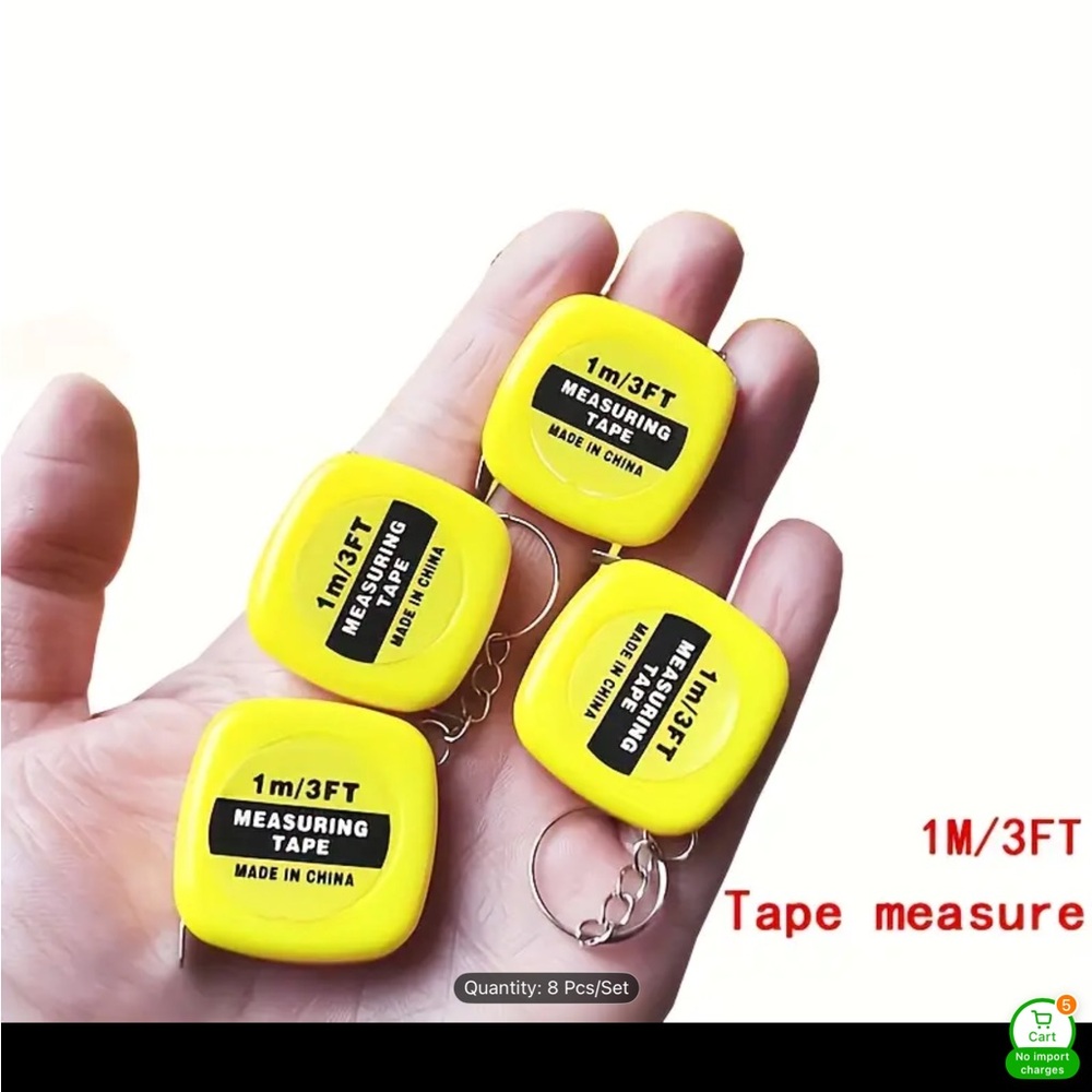 Yellow Measuring Tape Keychains x2 - Picture 3 of 6